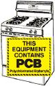 gas range labelled as containing PCBs