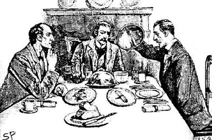 Sherlock Holmes at the dining table